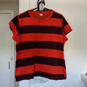 Clare V Classic Tee Rugby Stripe L